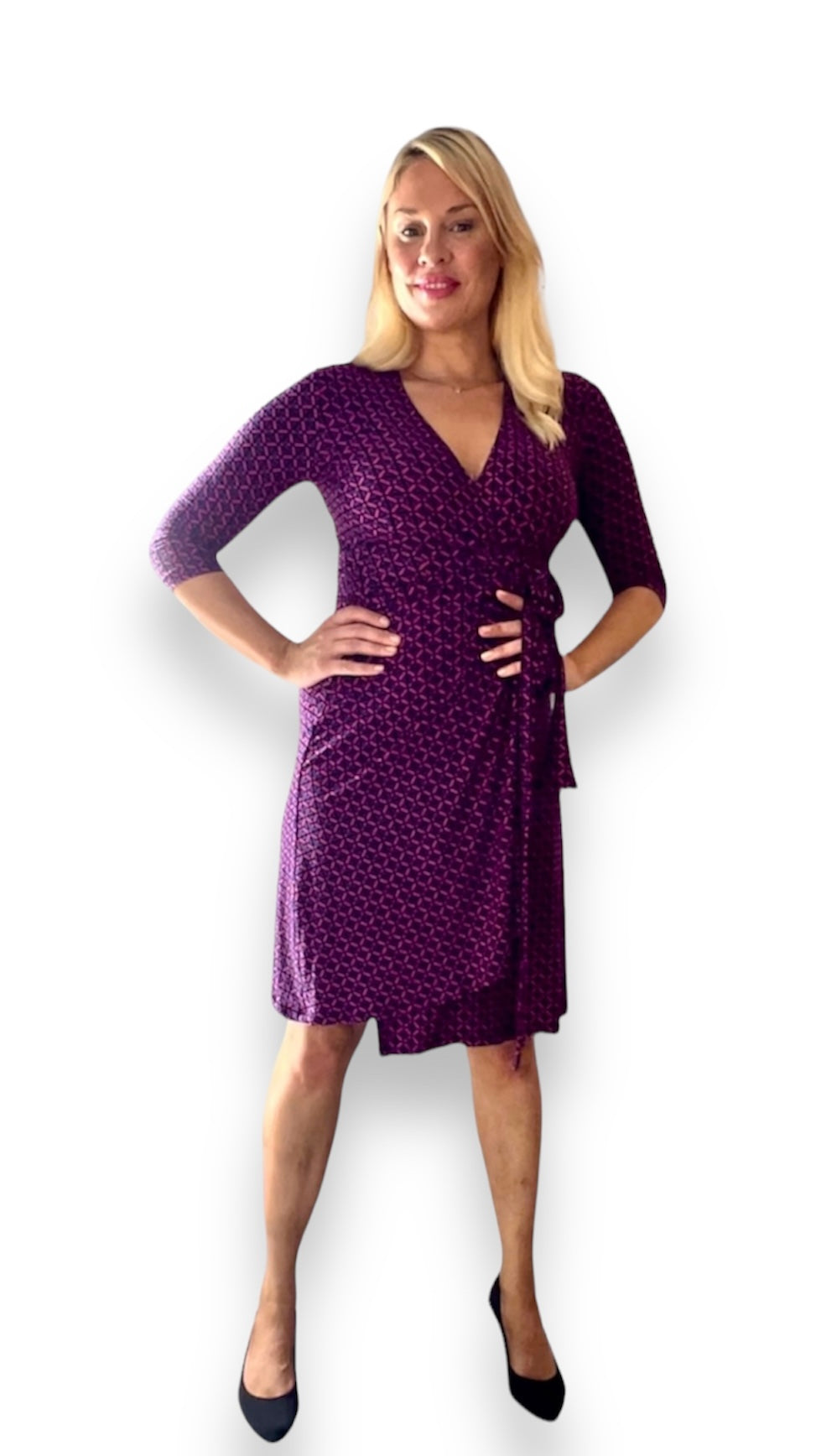 Aurora 3/4 Sleeve Wrap Dress