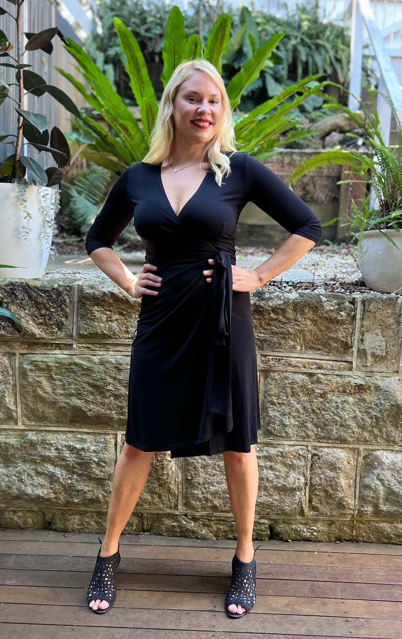 Classic Black Wrap Dress Rebecca Ruby