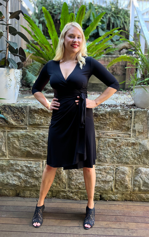 Classic Black Wrap Dress