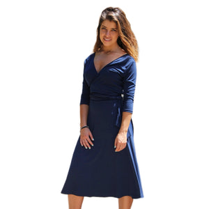 Navy Blue Wrap Dress