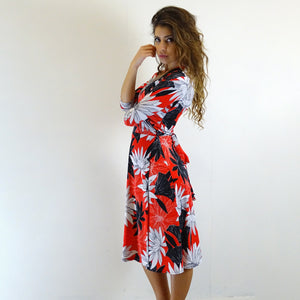 Flame Tree Wrap Dress