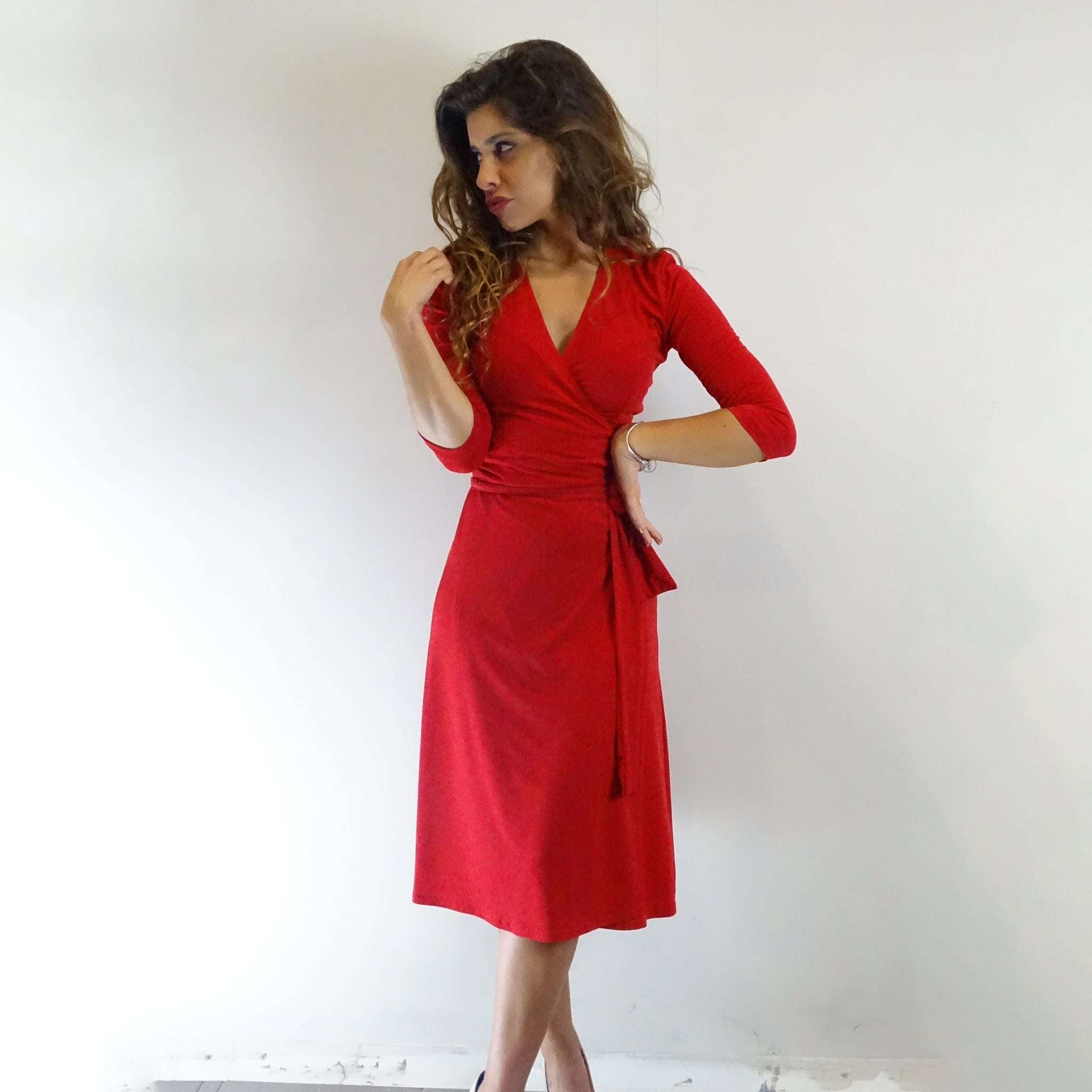 Ruby Red Wrap Dress