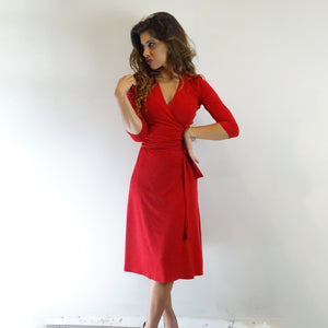 Ruby Red Wrap Dress