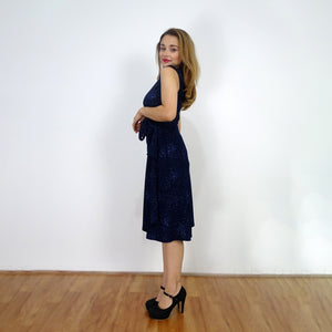 Midnight Sparkle Wrap Dress - Rebecca Ruby