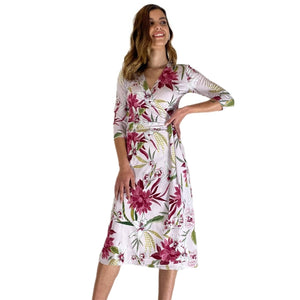 Lotus ¾ Sleeve Wrap Dress