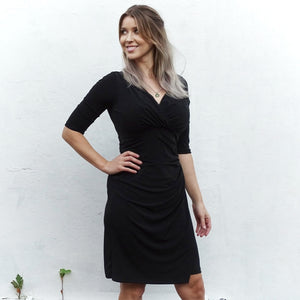 Black Ruched Dress