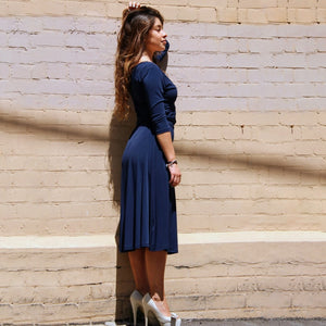 Navy Blue Wrap Dress