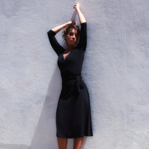 Classic Black Wrap Dress