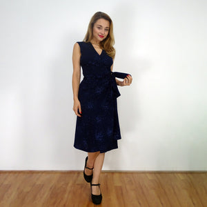 Midnight Sparkle Wrap Dress - Rebecca Ruby